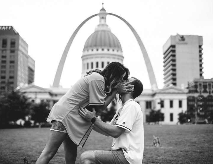 St. Louis Proposal Photography | Kiener Plaza | Arch