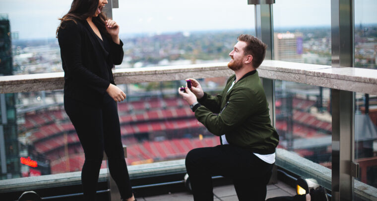 St. Louis Proposal Photography | 360 | Downtown